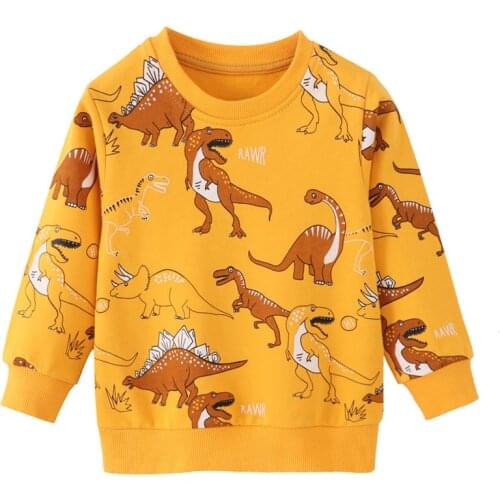 Jumping Meters New Arrivals Boys Girls Clothes Dinosaurs Print Autumn Spring Childrens Clothes Hot Selling Kids Sweaters Tops