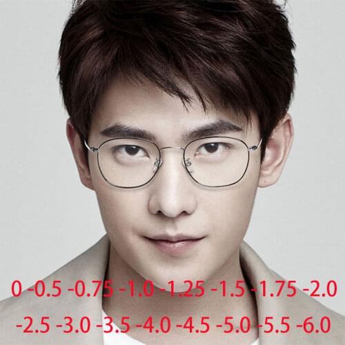 Square Metal Glasses Women Thin Frame Optical Spectacles Men Eyeglasses Prescription 0 -0.5 -1.0 -1.5 -2.0 To -6.0