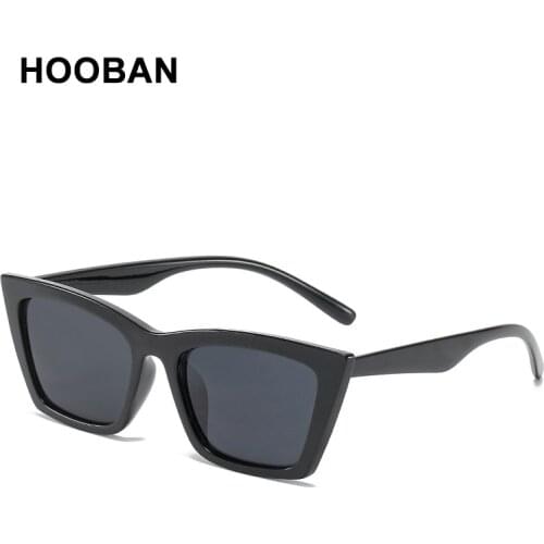 HOOBAN Retro Cat Eye Sunglasses Female Brand Designer Oversize Sun Glasses For Ladies Fashion Square Outdoor Eyeglasses UV400