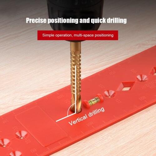 Plastic Bubble Level Ruler for Wooden Pillars Construction Pipe Hole Drilling Guide Punch Carpenter Locator DIY Woodworking Tool