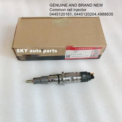 GENUINE AND BRAND NEW Common rail injector 0445120161, 0445120204,4988835 (2pcs)