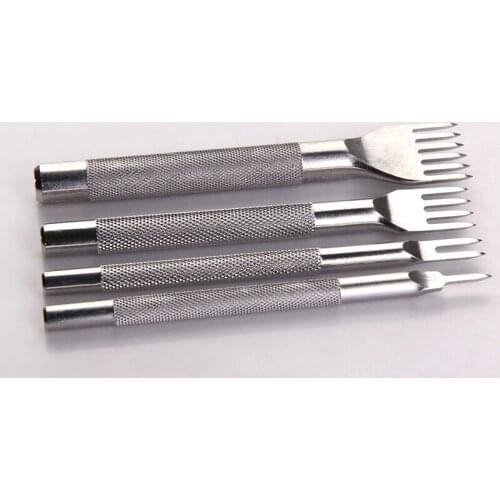 Perfect Special Steel 4 Style Profession Leather Craft Hole Punches Tools Set Kit Functional Rhombus Punch Tool