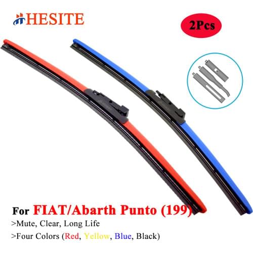 HESITE Colorful Windscreen Wipers For FIAT Punto 2 3 176 188 199 Punto EVO Accessories 2005 2006 2007 2008 2010 2011 Grand Punto