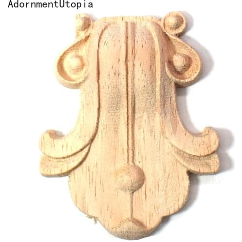 Woodcarving Flower Patch European Style Wooden Furniture Door Decals Background Decoration Floral Applique Statues