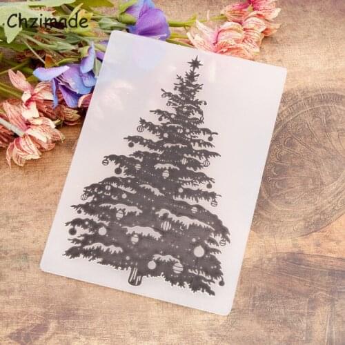 Chzimade Christmas Tree Photo Frame Decorative Embossing Folders For Paper Card Making Crafts Home Decoration
