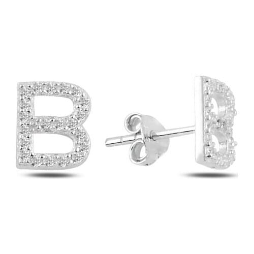 Silver 925 Set-B-Letter Earrings