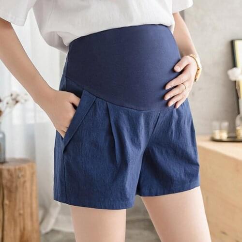 Pregnant Womens Shorts Summer Wear Cotton and linen Denim Pants Summer Wear Thin Loose Cool Pants for Pregnant Women Clothes