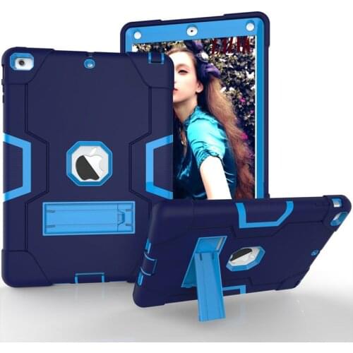 Silicone Shockproof Case For iPad Air 2 A1566 A1567 Cover For Ipad Air 2G Cover Kids Safe Armor Heavy Duty Rubber Case + Film