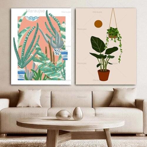Nordic Poster Aloe Vera Cactus Canvas Painting Plant Art Print Minimalism Modern Picture For Living Room On The Wall Home Decor