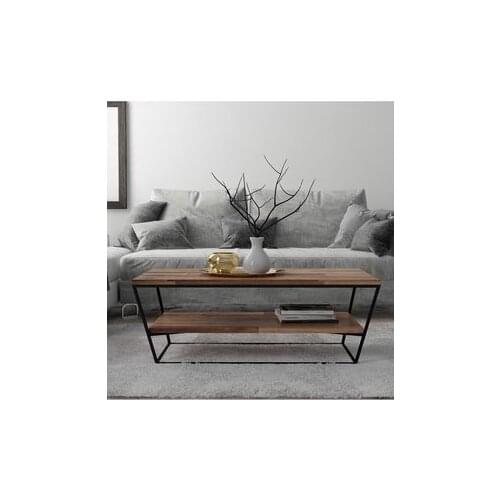Modern lux Vein Metal Wood Shelves Medium Coffee table coffe table
