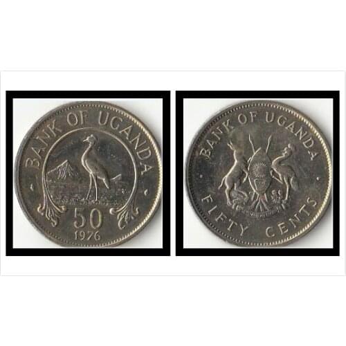 Uganda 50 points 1976 edition Coins Africa Original Coin Collectible Edition Real Rare Commemorative