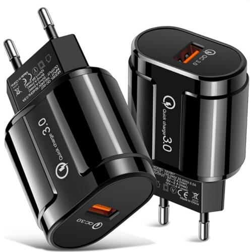 Cargador Usb C de 18W para móvil, adaptador de pared de carga rápida 3,0 para iphone 12 pro max 12 mini Samsung S20 S10