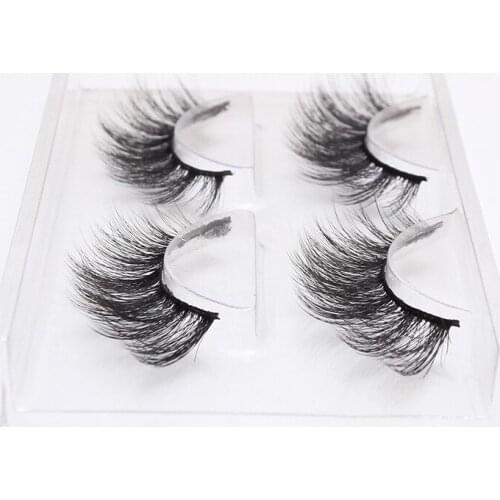 2 pairs natural false eyelashes fake lashes long makeup 3d mink lashes eyelash extension mink eyelashes for beauty 759