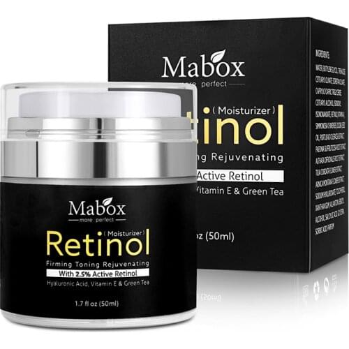 1PC 50ml Retinol 2.5%Moisturizer Face Cream Hyaluronic Acid Anti Aging Remove Wrinkle Vitamin E Collagen Smooth Whitening Cream