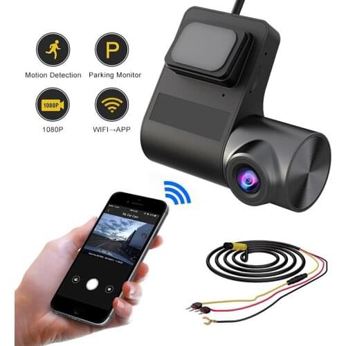 New Wifi Car DVR Camera HD Dash Cam G-sensor 170° Wide Angle Auto Video Recorder With Buck Line For 24 Hour Parking Monitoring