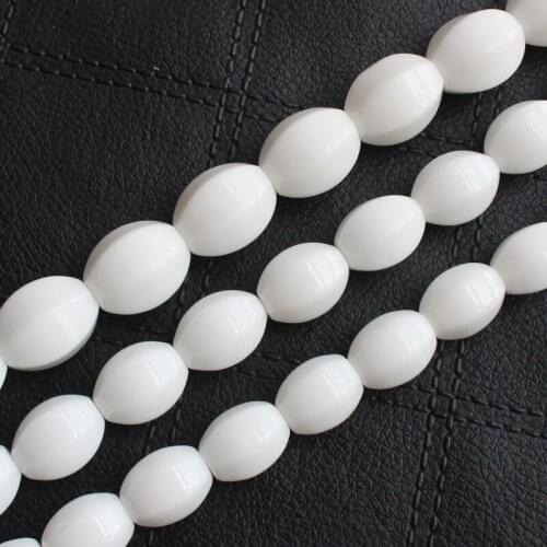 White porcelain agates hexahedron Oval shape beads beads 15inch per strand