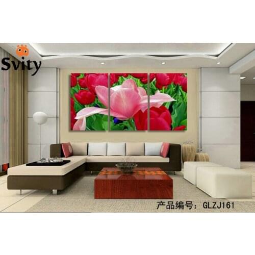 Unframed psychedelic colorful flowers modular pictures oil canvas painting art posters for living room decor on the wall