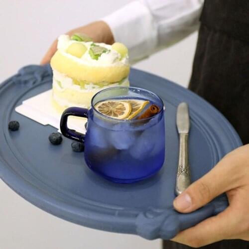 Colorful Vintage wooden Bow Round Storage Tray Nordic Multicolor Trays Decorative Living Room Table Cake Wedding Trays