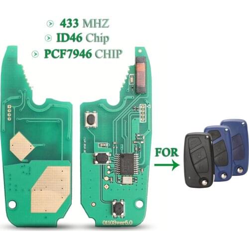 Bilchave 2/3 Buttons 433Mhz ID46 PCF7946 Chip Remote Car Key Circuit Board FOB For FIAT 500 Panda Punto Bravo