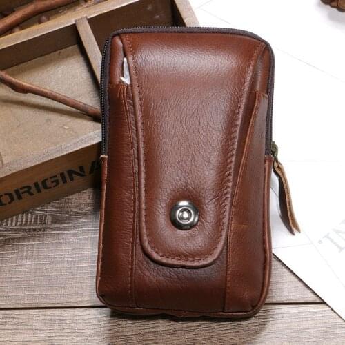 BISI GORO Multi-function outdoor porta tarjetas heuptas heren Business purse Fashion cow leather phone coin card waist bag