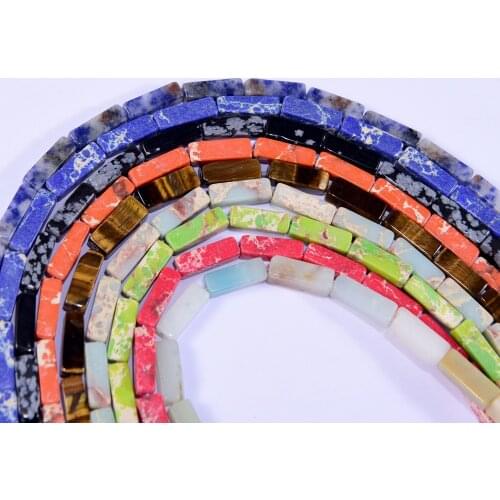 4*13mm Stones Square Beads Charms For Jewelry Making Needlework Components DIY Handicraft Accessories Bracelet Necklace