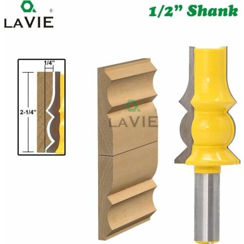 LAVIE 1pc 12mm 1/2 Shank Lamp Model Armrest Crown Molding Router Bit Concave Radius Bits Tenon Cutter For Woodworking 03048