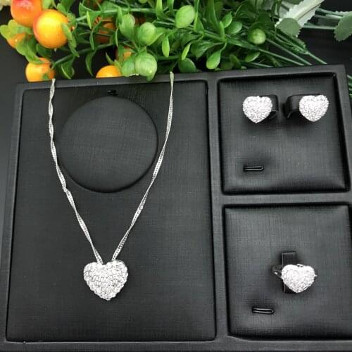 Fashion Wedding Dubai Africa Nigeria Nigeria Africa Jewelry Set Golden Necklace Earrings Ring Romantic Female Bride Jewelry Set