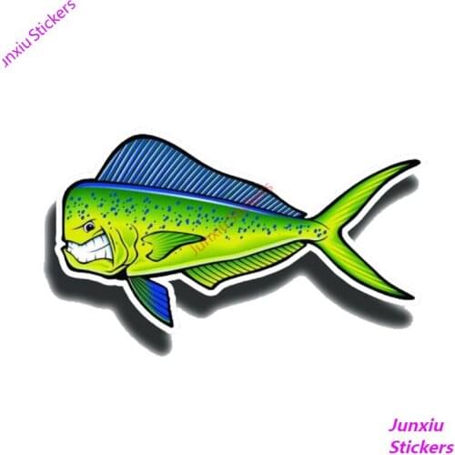Angry Mahi Fish Reflective Car Stickers for Bumper Rear Windshield Suv Cover Scratch Decal Auto Exterior Decoration KK16*8cm