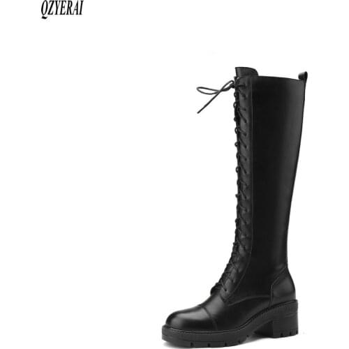 New arrival winter women boots natural Genuine leather Knee high boots Motorcycle boots Fur snow boots 100% cowhide Female boots