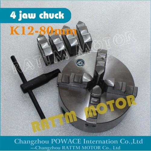 Manual chuck Four 4 jaw self-centering chuck K12-80mm 4 jaw chuck Machine tool Lathe chuck