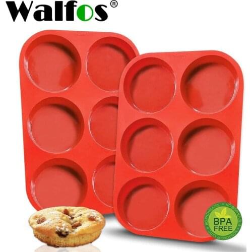 WALFOS FOOD GRADE Silicone Cake Molds Non-Stick Cake Bakeware Baking Tools 3D Bread Pastry Mould Pizza Pan DIY Birthday Party