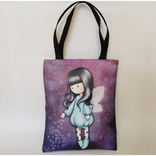 Fashion Cartoon Printing Womens Casual Tote High Quality Durable Fabric Shoulder Bag Girls Lovely Shopping School Bag Handbag
