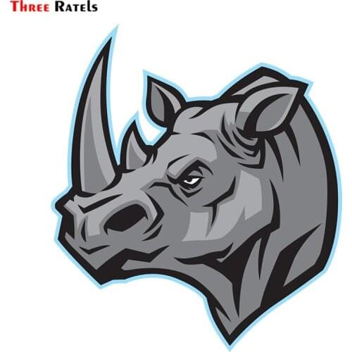 Three Ratels LCS391# 12x13.6cm rhinoceros colorful car sticker funny stickers styling removable decal