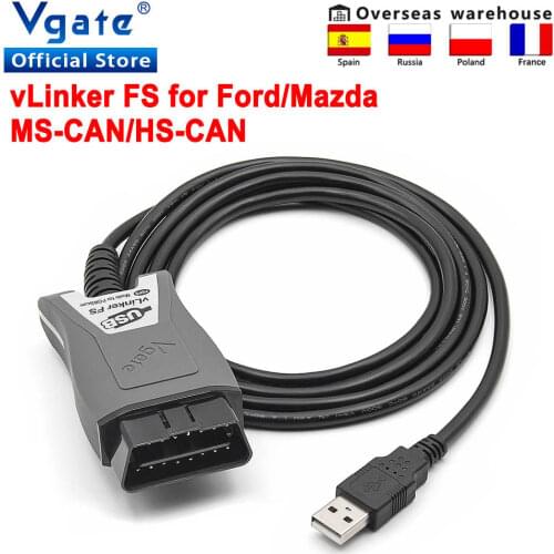 Vgate vLinker FS ELM327 For Ford FORScan HS/MS-CAN ELM 327 OBD 2 OBD2 Car Diagnostic Scanner Interface Tools OBDII For Mazda