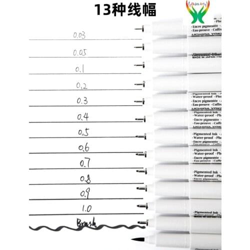 Japan MARVY Needle pen drawing pen,Multiple sizes,Water proof and water resistant comic water color design pen Art supplies