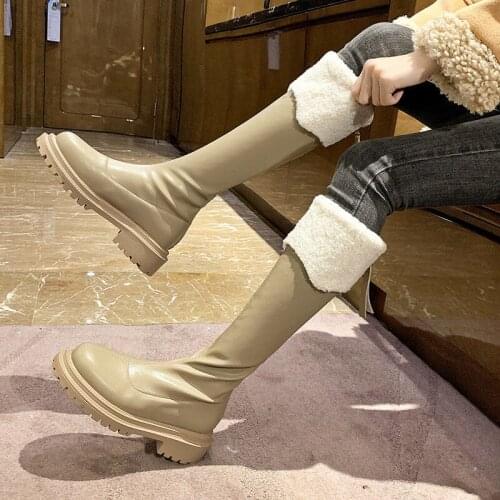 Ins Hot Fashion Women Boots Spring Winter Over The Knee Heels Quality Suede Long Comfort Square Botines Mujer Thigh High Boots