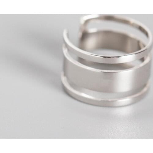 100% Authentic REAL.925 Sterling Silver Fine Jewelry THREE-ROWS MULTI-LAYERS LONG Ring Wider Openable GTLJ1453