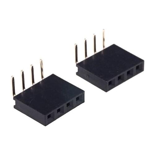 1000pcs 1x4 P 4 Pin 2.54 Pin Female Pin Header Right Angle Single row Through Hole Insulator height 8.50mm Rohs