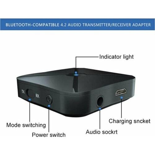 2 In 1 KN319 Wireless Bluetooth Audio Receiver Transmitter 3.5mm AUX Jack RCA USB Dongle Stereo Adapter For Car TV PC Headphone
