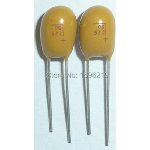 20pcs Tantalum capacitor 2.2uF 50V 225 Brand New 50V2.2uF DIP Radial