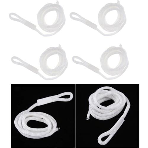 4x Double-Braided Nylon Fender Lines Dockline for Marine Boats Docking (White, L: 5 ft. D: 1/4 inch)