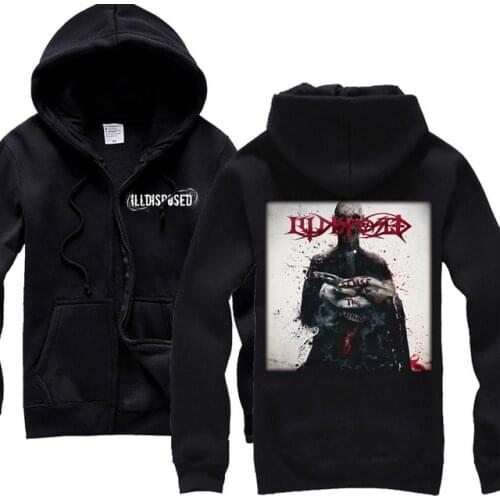 6 designs Illdisposed Soft Warm Cotton Zipper Hoodies brand clothing shell jacket punk metal Rock sudadera fleece Sweatshirt