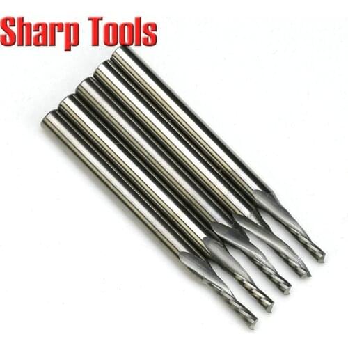 Free Ship DOWN CUTTER 3.175x1.5x8MM Single Flute End Mills Carbide Tungsten CNC Wood Cutter, Acrylic Router Bits Milling Cutters