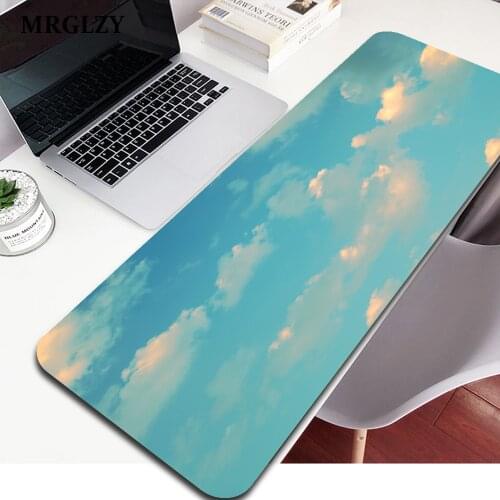 Vime Large Writing Desk Mats Laptop Mouse Mat Kawaii Mouse Pad Cute Romantic sky clouds Gaming Deskpad Office Home Gamer 60x35CM