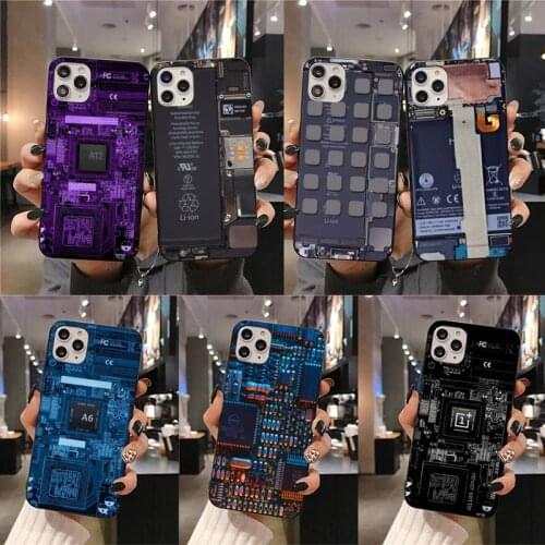 Inside electronics circuit board Luxury Phone Case for iphone 12 pro max 11 pro XS MAX 8 7 6 6S Plus X 5S SE 2020 XR case