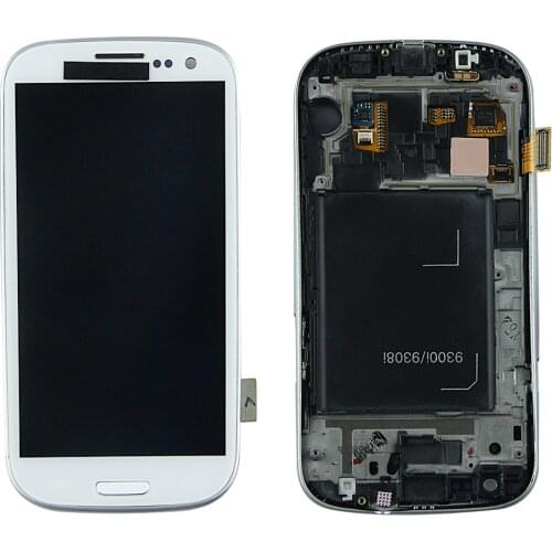 For Samsung Galaxy S3 I9300 LCD Display Digitizer Touch Screen Assembly With Frame