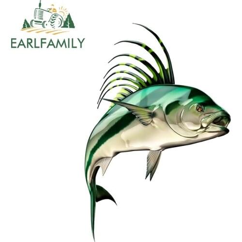 EARLFAMILY 13cm x 8.6cm for RoosterFish Vinyl Car Wrap Stickers Camper Car Assessoires Decal Waterproof Sunscreen Decoration