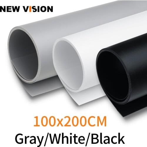 Black White Gray 100cm*200cm Seamless Water-proof PVC Backdrop Background Paper for Photo Video Photography Studio