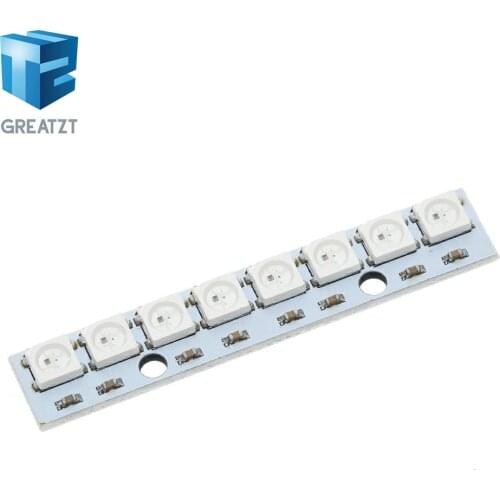 GREATZT Stick 8 channel WS2812 5050 RGB LED lights built-in full color-driven development board