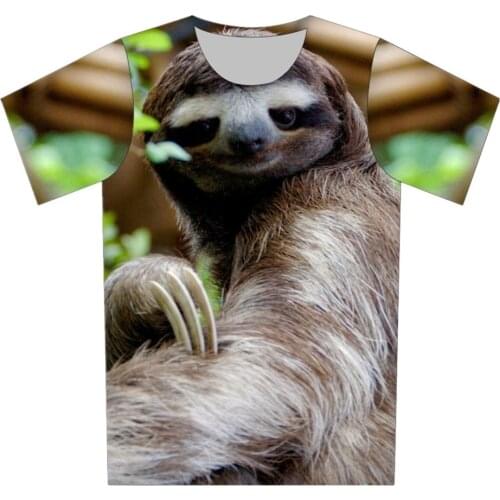 Joyonly 2018 Fashion Children Cool Print Animal Sloths T shirt Kids Boy Girl Baby Short Sleeve Summer T-shirt Casual Tees Tops